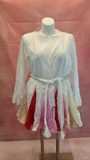 Latiste NWT Plus Size Women's  White Party Dress 3X Multicolor 100% Cotton 
