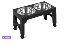 Elevated Dog Bowls Stainless Steel Height Adjustable Raised Dog Bowls