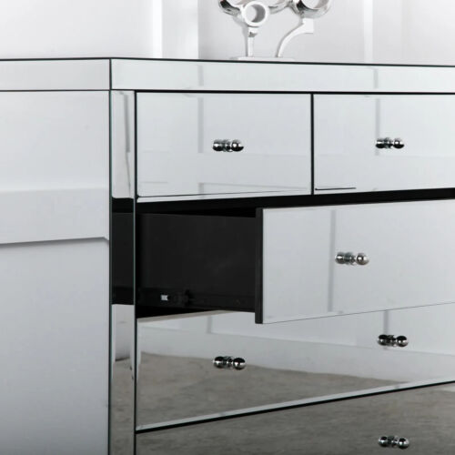 NICHES Chest of Drawers Mirror 6 Storage Cabinet Sideboard 72x 125cm Storage - Picture 2 of 3