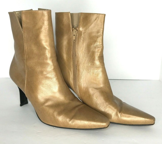 womens gold ankle boots