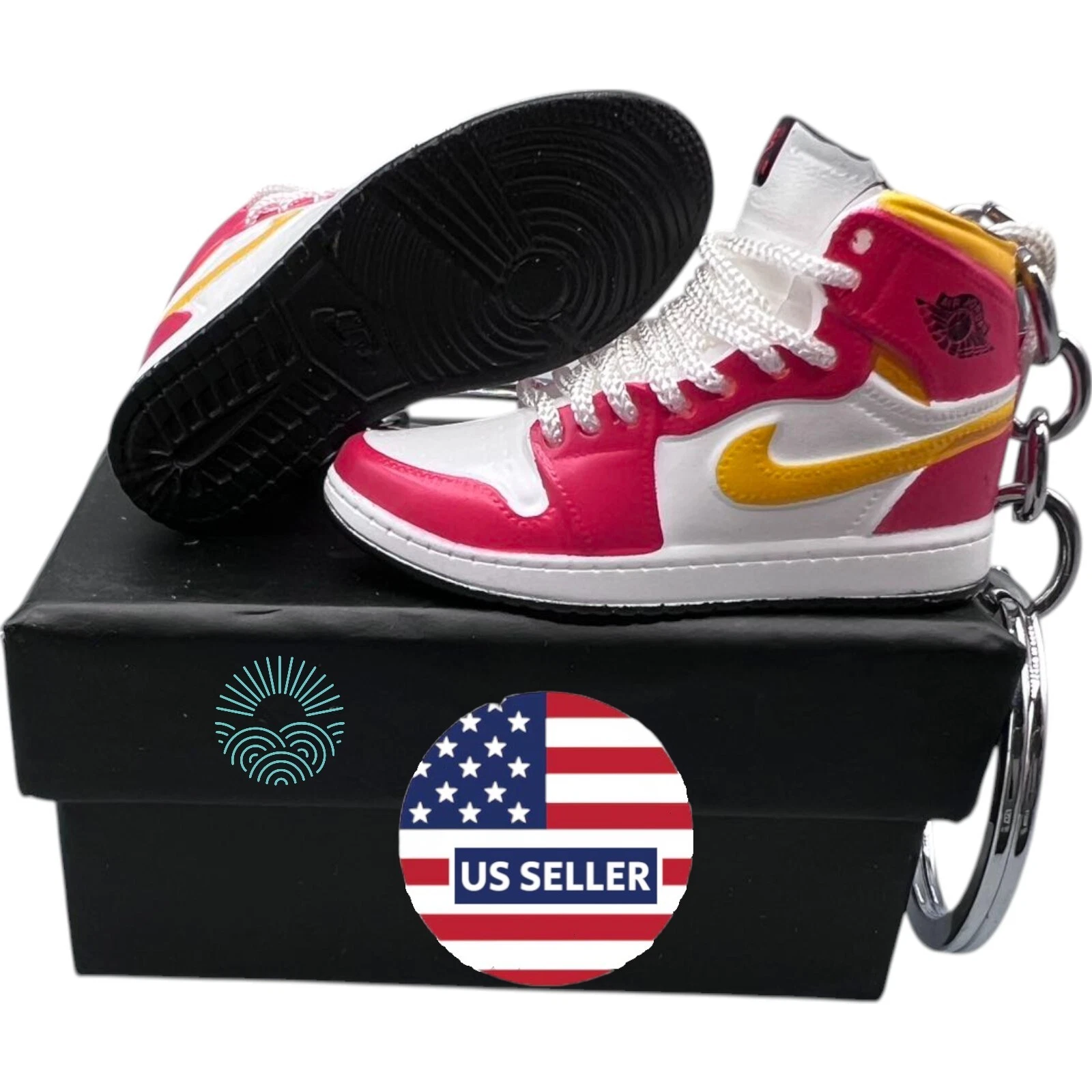 Porte clés Chaussures Mini Jordan / AJ Sneaker Trainer Keyrings   Collection 3D avec boîte