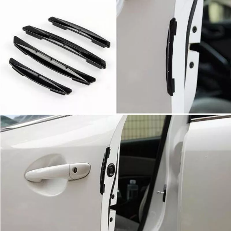 4Pcs Carbon Fiber Design Door Anti-collision Rubber Strips