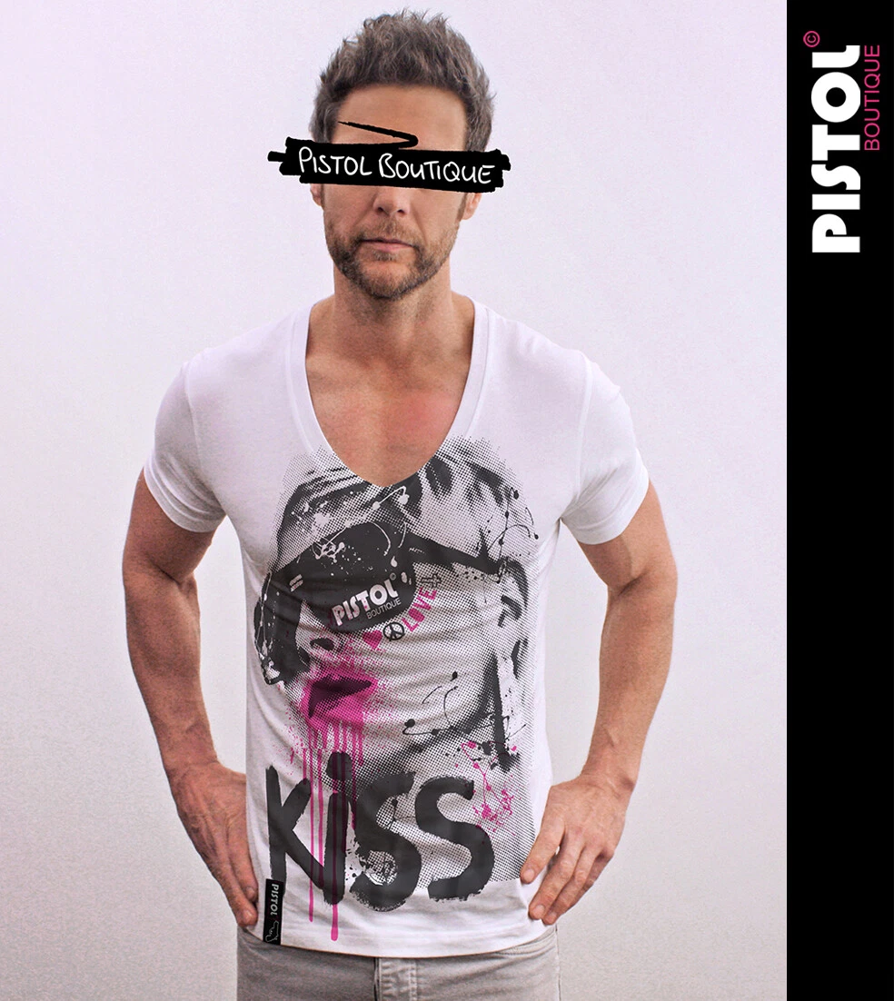 T shirt homme col v profond new arrivals