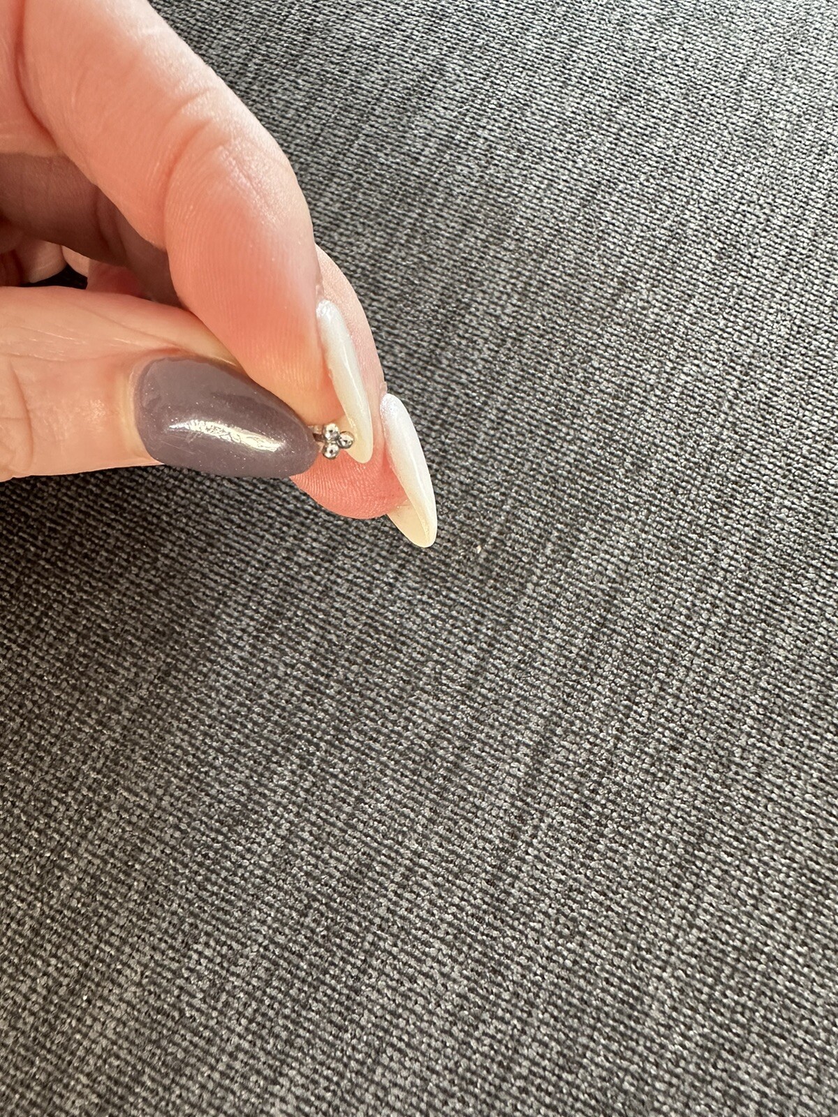 Trinity Three Dot 14K Solid White Gold Single Ear… - image 2