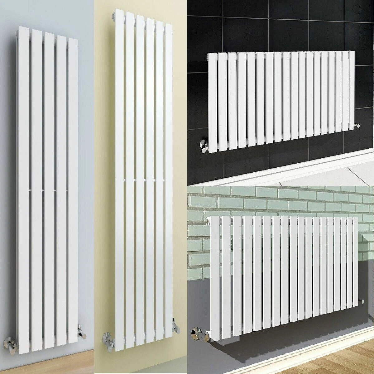 Designer Radiator Modern Vertical Horizontal Flat Panel Column White Rad  Heating | eBay