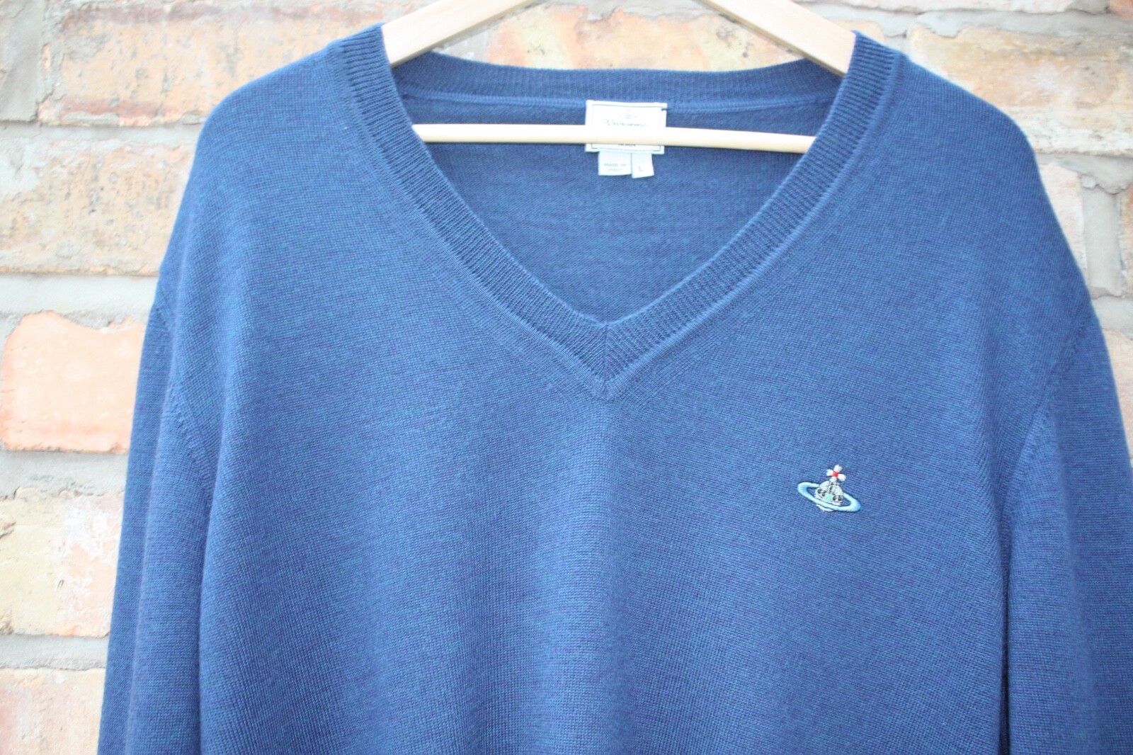 Vivienne Westwood herren V Neck Jumper long sleeves in Navy Größe L Vivienne Westwood herren V Neck Jumper long sleeves in Navy Größe L