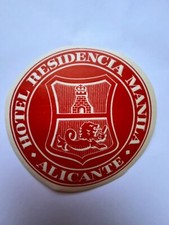 Vintage HOTEL RESIDENIA MANILA Decal Alicante, Spain