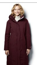 Ladies Lands End Commuter Down Long Hooded Coat Size 6-8 Extra Small Rrp 190.00