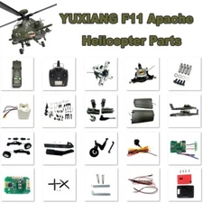 YUXIANG F11 Apache AH-64 RC Helicopter Blade ESC Lipo Battery Servo Landing Skid