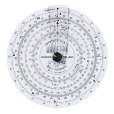 CONCISE Circular slide rule No.480 Made in Japan 100836 PVC 105mm Black Text NEW