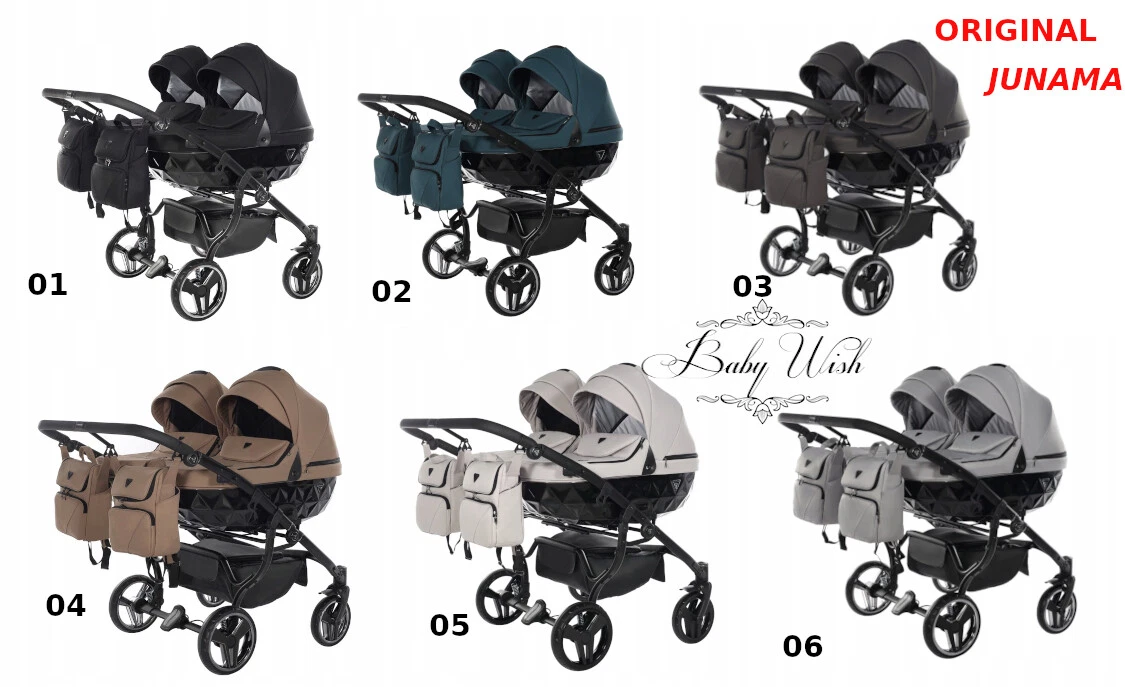 JUNAMA BASIC DUO BABY KIDS STROLLER TWIN PRAM 2in1 3in1 ISOFIX BASE