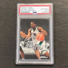 1999-00 Skybox Dominion #57 Lindsey Hunter Signed Card AUTO PSA Slabbed Pistons
