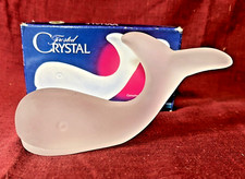 VINTAGE FROSTED/OPAQUE 24% LEAD CRYSTAL WHALE FIGURINE