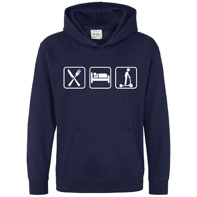 Eat Sleep Scooter Hoodie Geburtstag Geschenkidee Junge Mädchen personalisierbar Kinder
