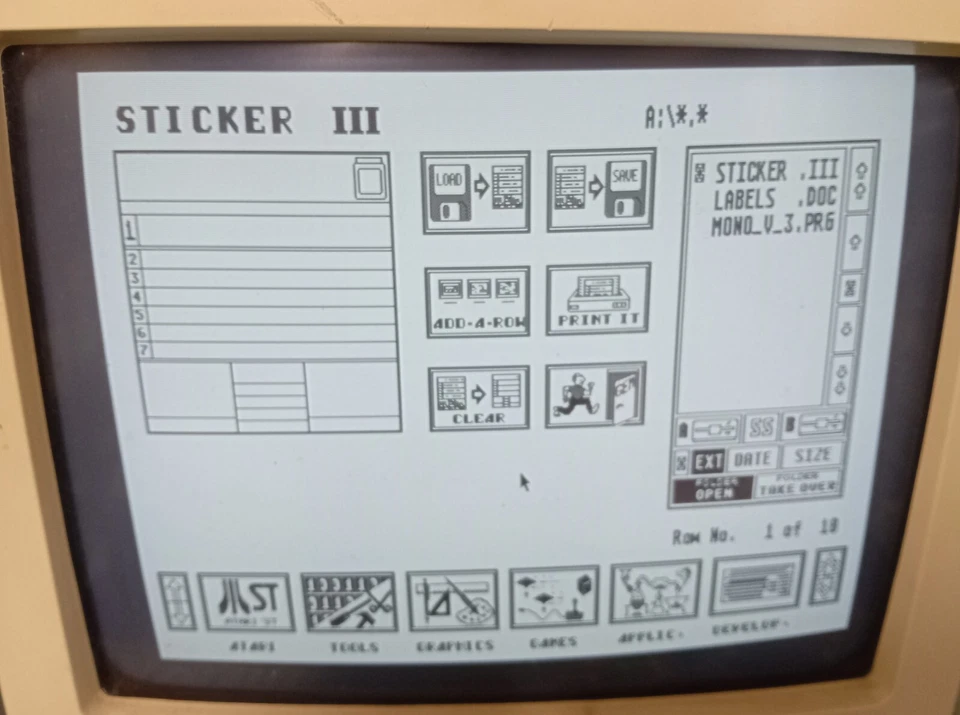 Atari 520 1040 St Ste Computer Sticker III Floppy Disk Etikette Programm 100 - Bild 3 von 3