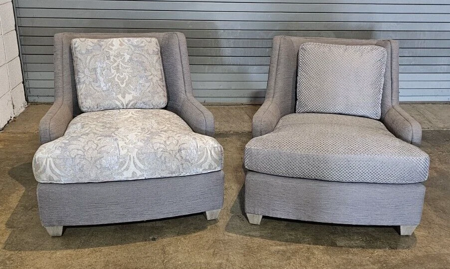 Par de sillones Club gris y azul de muebles de panadero a juego hechos en 2017 Foto 2 de 4