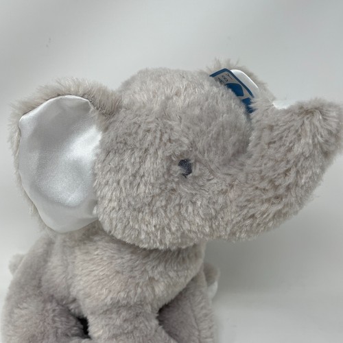 Baby GUND Gray Elephant Plush Stuffed Animal 10in Sitting Trunk UP Satin Ears - Picture 7 of 12