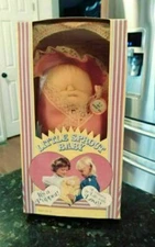 VINTAGE 1984 LITTLE SPROUT BABY HAND PUPPET TOY SOFT DOLL IN BOX W/ CERT Pink
