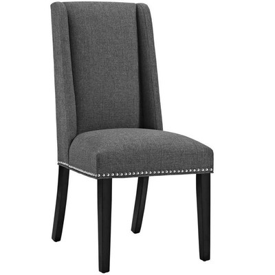 Modway Baron 20.5'' Solid Rubberwood and Polyester Fabric Dining Chair in Gray