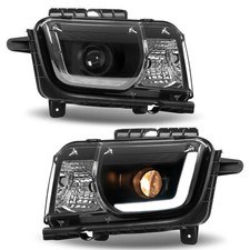 Black For 2010-2013 Chevy Camaro Projector Headlights Led Tube Lamps Leftright Black For 2010-2013 Chevy Camaro Projector Headlights Led Tube Lamps Leftright