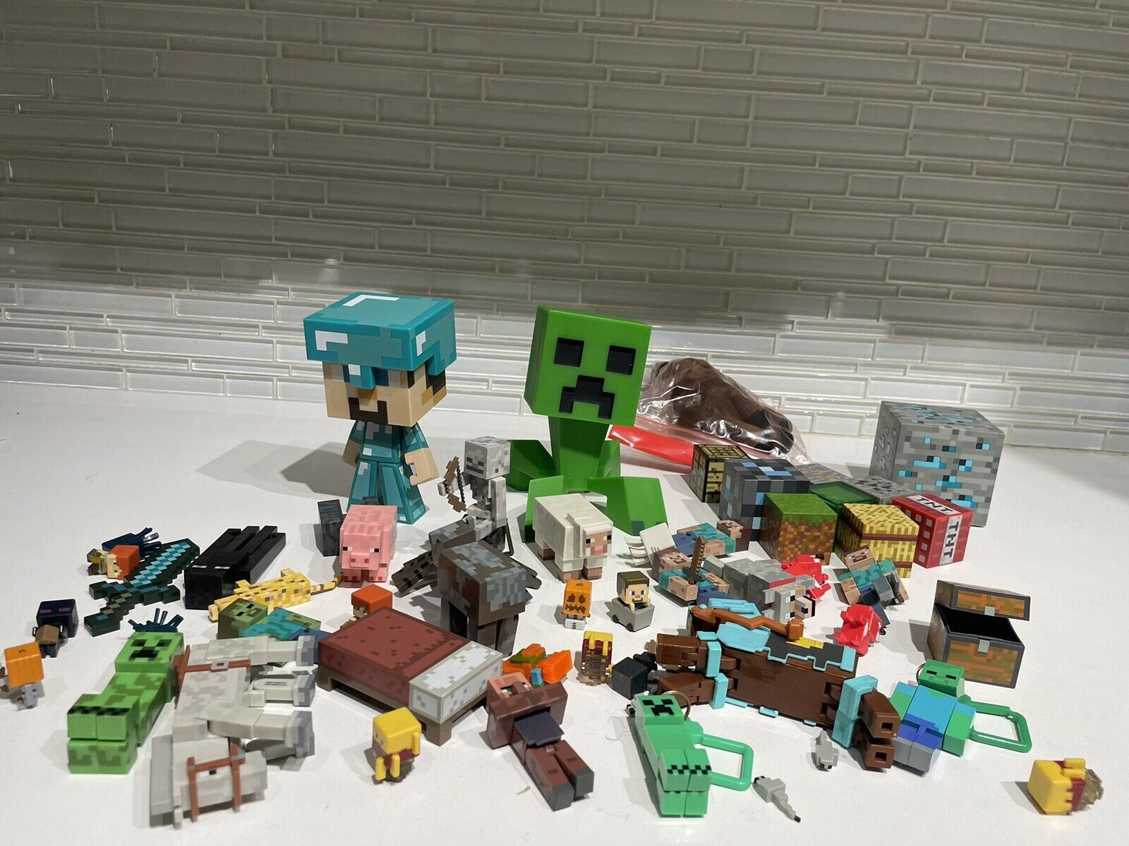 7pic Animais de pelúcia Minecraft Zombies Pelúcia Toy Figures_w