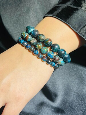 Chrysokoll Armband Stretch 100% echt natürlich 7 mm Edelstein Stein