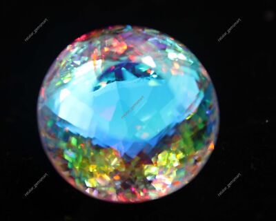 A++ Rainbow Mystic 58 Kt Topas Runde Form Zertifiziert Lose Edelstein