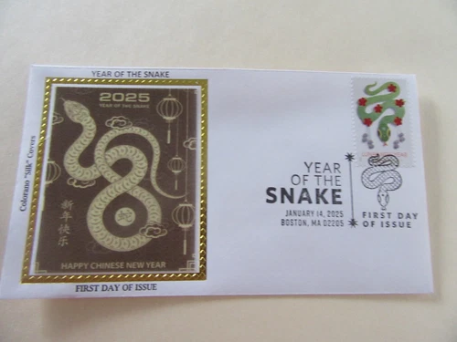 Year of The Snake 2025 Chinese Lunar New Year Stamp Fdc Sc#5952 Colorano #3