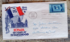 IOWA STATEHOOD CORN FLAG CAPITOL SCARCE COVERCRAFT STAEHLE CACHET 1946 FDC