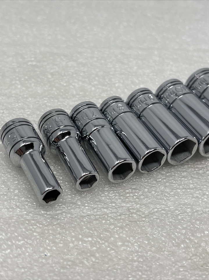 SK Tools 1/4" Drive, 6 Point, Semi Deep Metric 11 Piece Socket Set, 5mm-15mm New - Image 2 of 4