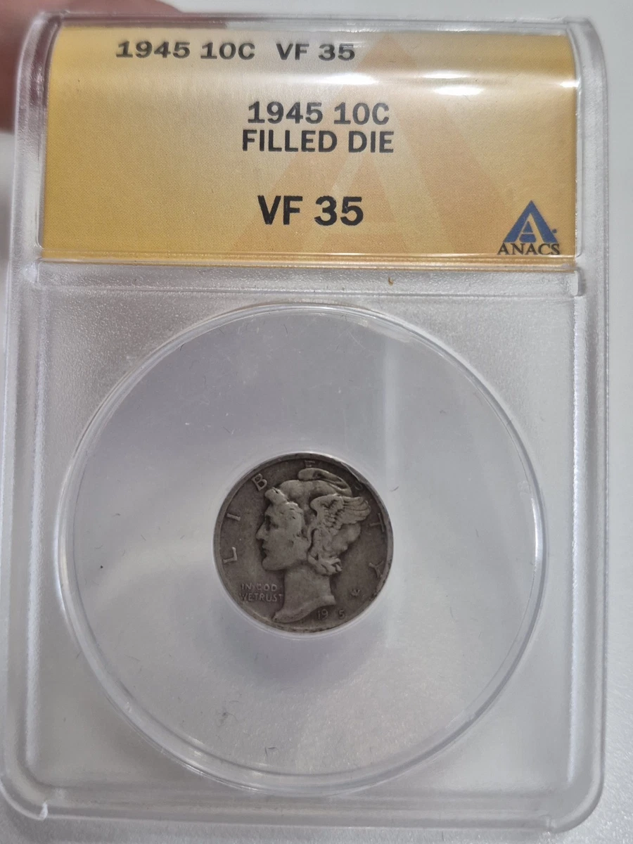 Las mejores ofertas en 1945 Mercury Dime monedas de error de EE