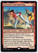 Spinneret and Spiderling 94 Rare Marvel's Spider-Man Magic: The Gathering NM