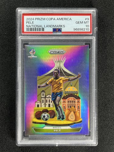 2024 Prizm Conmebol Copa America Pele #9 National Landmarks Case Hit SSP PSA 10