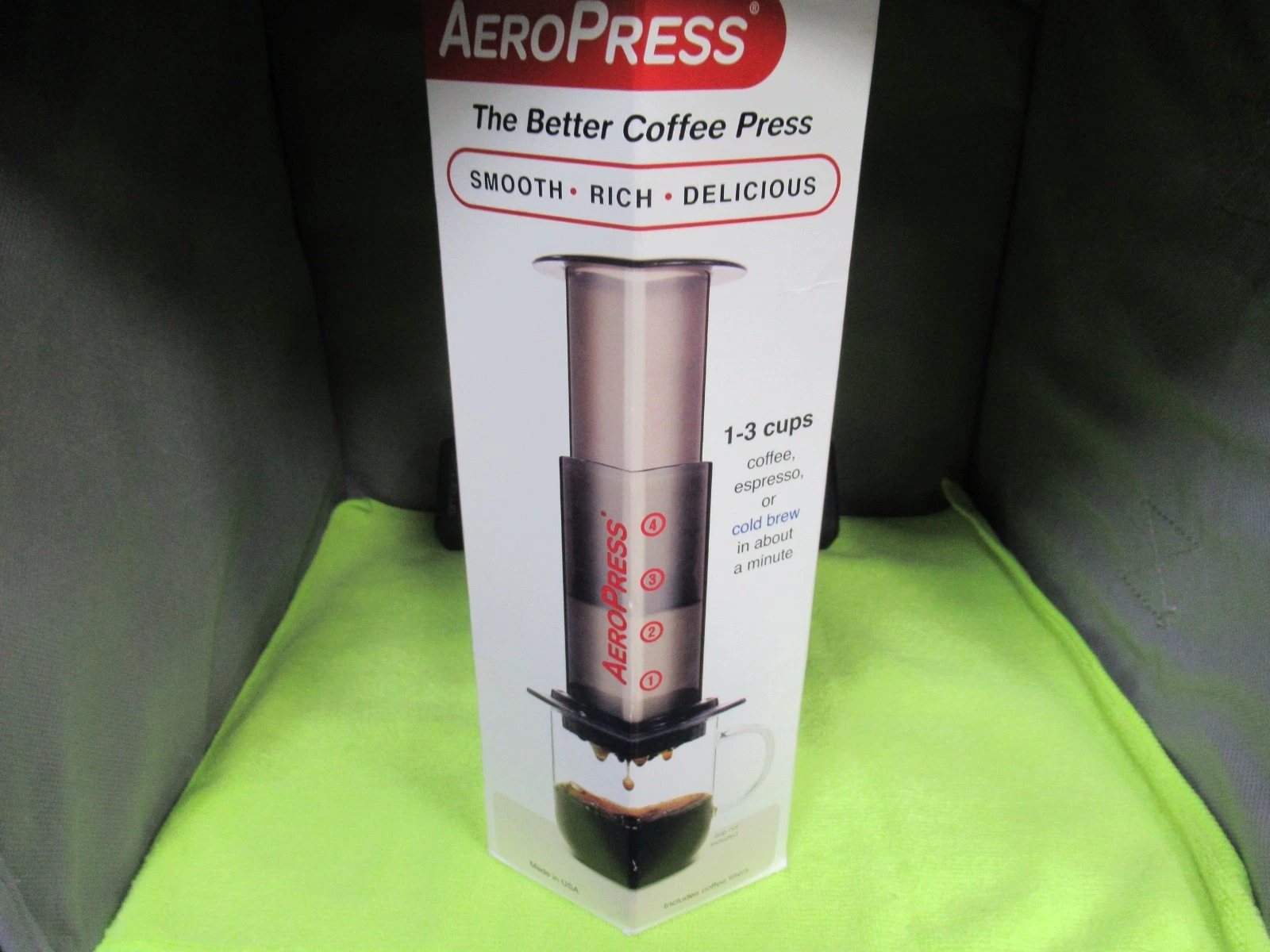 Aerobie AeroPress Coffee and Espresso Maker, 1-3 Cups of Coffee Portable Travel