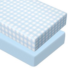 2 Pack Crib Sheets for Girls Boys Coquette Bed Sheet Set Fitted 52'' x 28" fo...