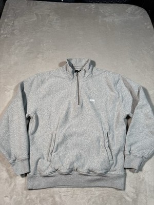 Stussy Quarter Zip Sweatshirt Size XL Gray Pullover Cotton | eBay
