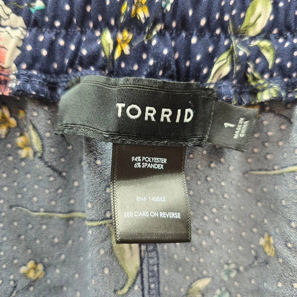 Pantalones Cortos Torrid Para Mujer Floral Lunares Bolsillos Cintura Elástica Multicolor Talla 1X Foto 3 de 4