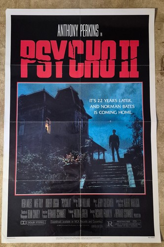 Psycho II 1983 Anthony Perkins HORROR Original One Sheet Movie Poster