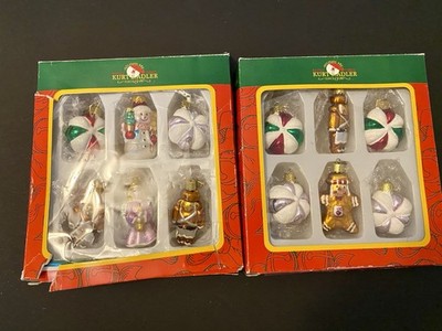 VTG KURT S ADLER 12 Mini Glass Ornaments 2 Boxed Sets Christmas