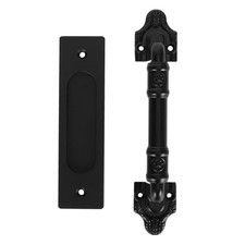 Double Sided Black Barn Door Handles Easy Install For Gates
