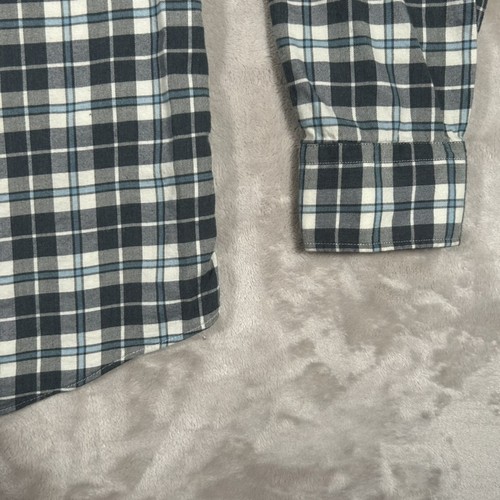 Faherty camicia uomo grande blu grigio bianco quadri bottoni morbida flanella MWH2323 - Foto 11 di 15