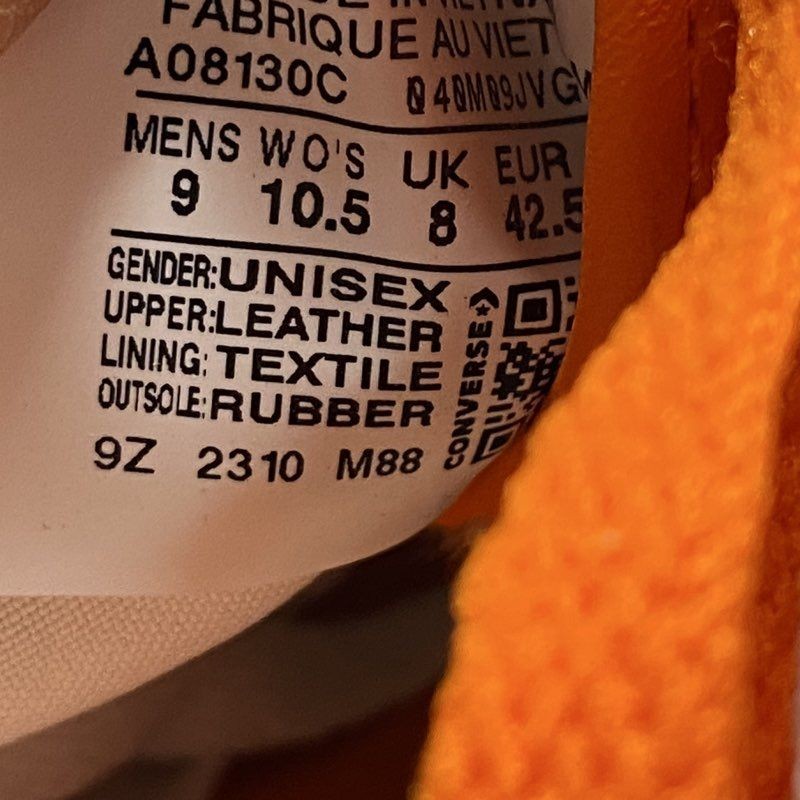 Converse White/orange Solid Low Top Athletic Snea… - image 4