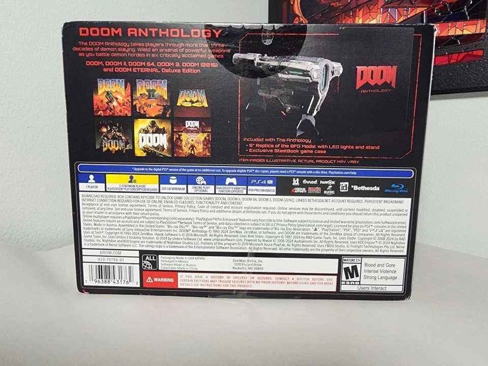 DOOM ANTHOLOGY Collector's Edition PS4/PS5 BFG replica 6 Doom Steelbook - SEALED - Image 3 of 4
