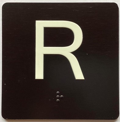 ELEVATOR FLOOR NUMBER SIGNS / ELEVATOR JAMB PLATE SIGN WITH (4 X 4) (R- ROOF)-S