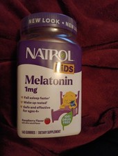 Natrol Kids Melatonin, Sleep Gummies for Children, Raspberry Flavor, 1mg, 140 CT