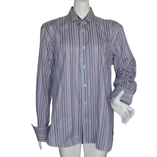 TED BAKER Endurance Shirt, 16.5, Stripes, Spread collar, LS/French Cuff, Davoit