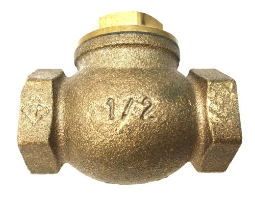 FP 1/2" Brass Female Swing Check Valve PN16 NOS