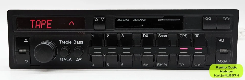 Audi Delta CC Kasetten Radio Original Blaupunkt Autoradio mit Code 22cm - Bild 2 von 4