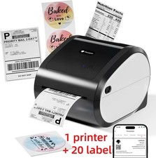 Bluetooth Thermal Printer 4x6 D520BT Shipping Label Printer for Small Business