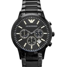 Emporio Armani Mens Watch Black AR2453 Chronograph Date NEW